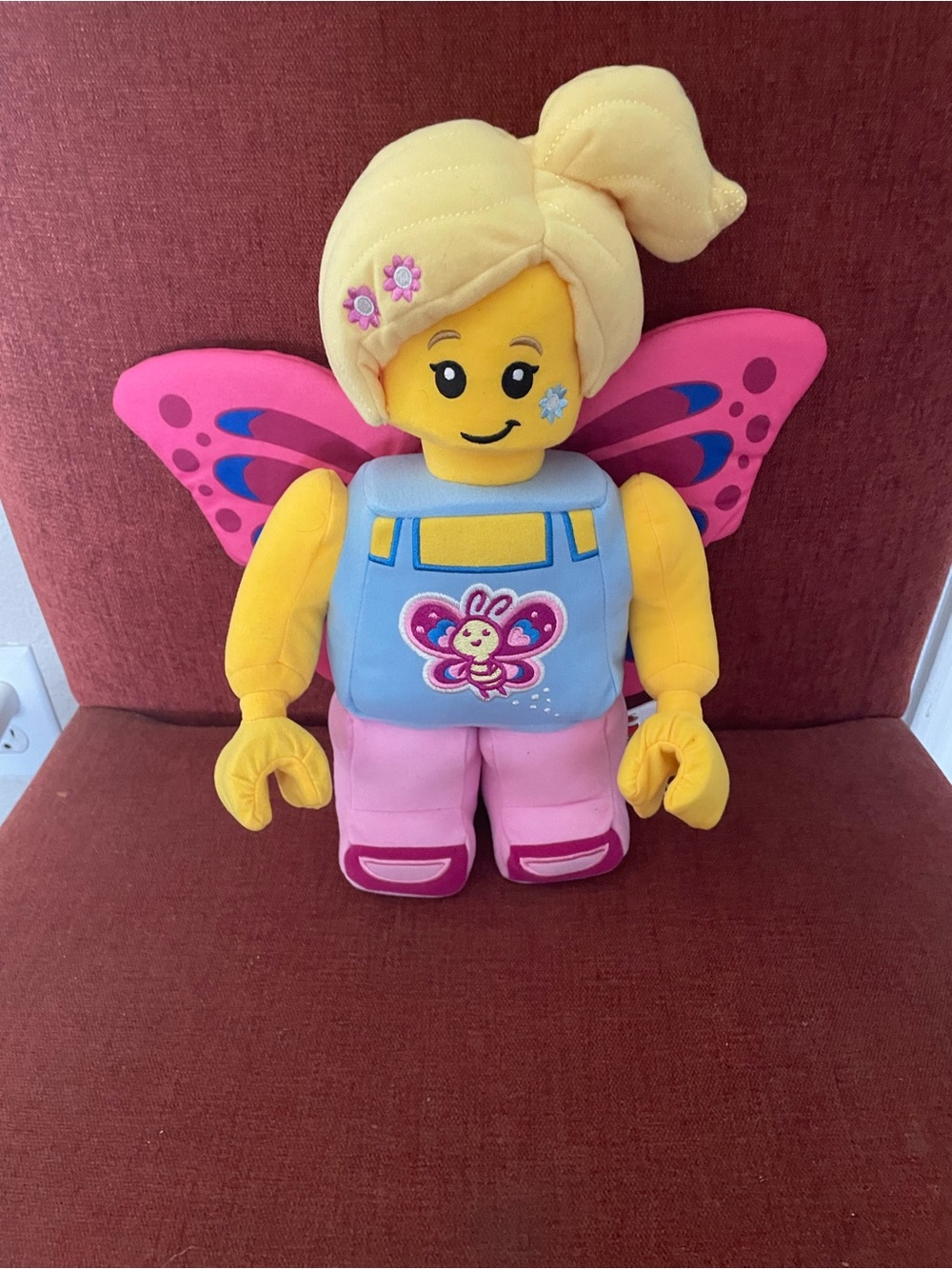 LEGO Butterfly Girl Plush Toy - Pink, Yellow, Blue